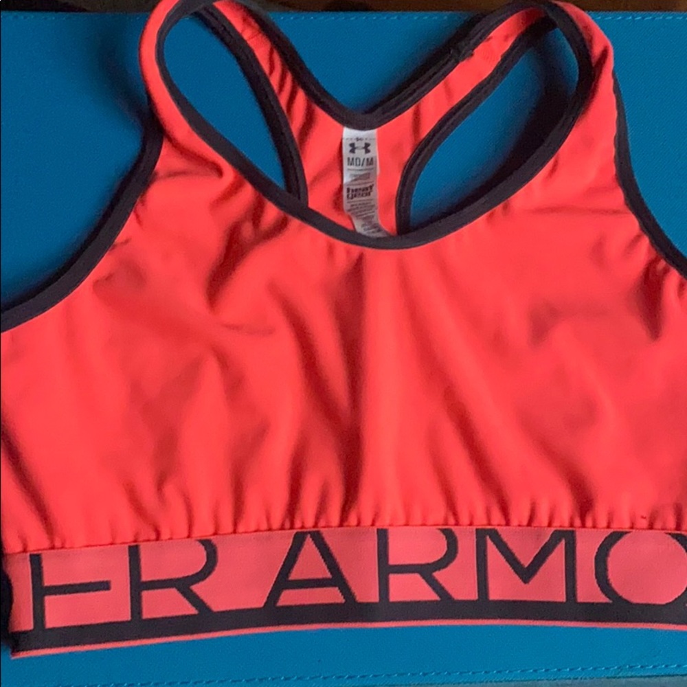 Neon Pink Under Armour Sports Bra